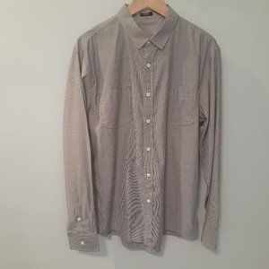 Coofandy Men's Large Long Sleeve Button Down Shirt With Contrast Stitching